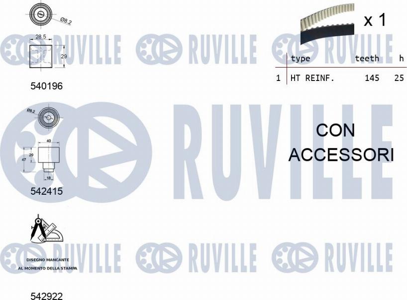 Ruville 550500 - Kit cinghie dentate www.autoricambit.com