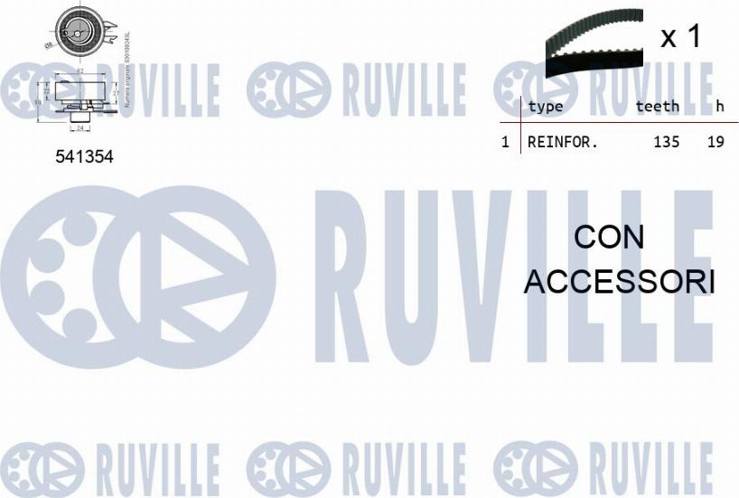 Ruville 550097 - Kit cinghie dentate www.autoricambit.com