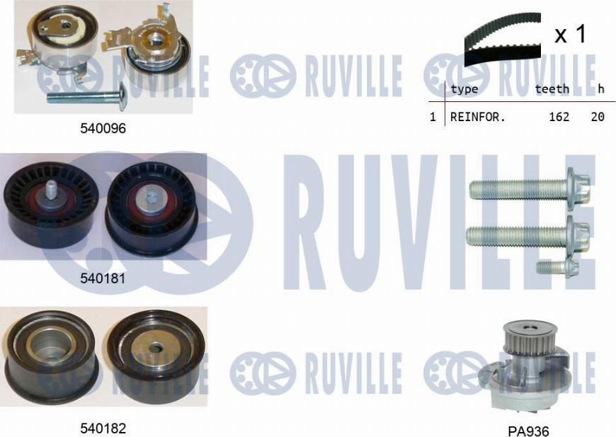 Ruville 5500401 - Pompa acqua + Kit cinghie dentate www.autoricambit.com