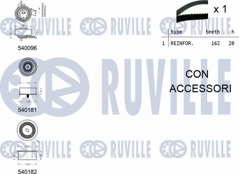 Ruville 550040 - Kit cinghie dentate www.autoricambit.com