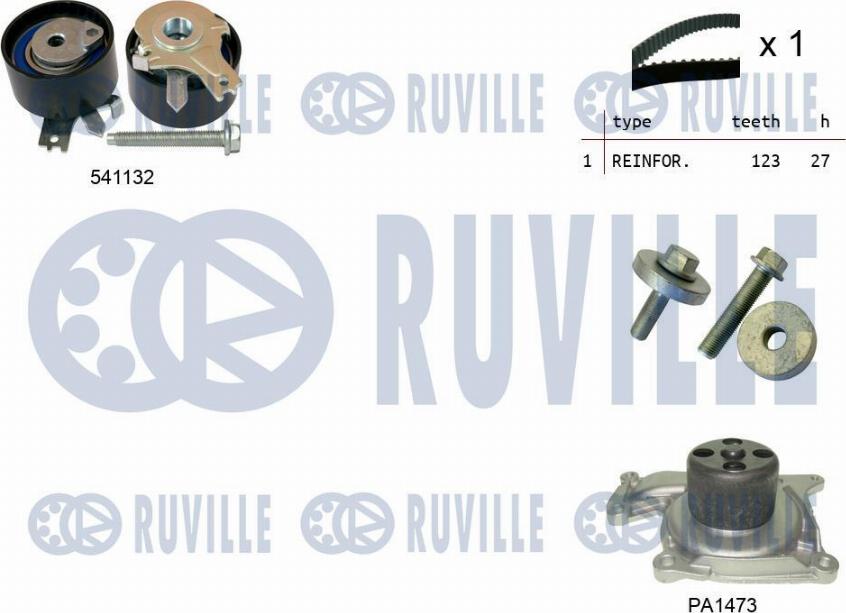 Ruville 5500553 - Pompa acqua + Kit cinghie dentate www.autoricambit.com