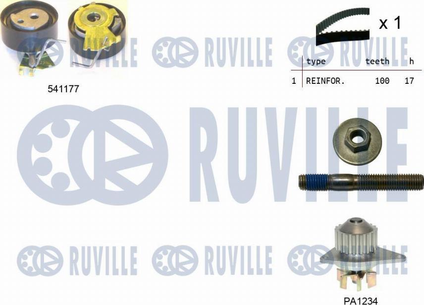 Ruville 5500501 - Pompa acqua + Kit cinghie dentate www.autoricambit.com