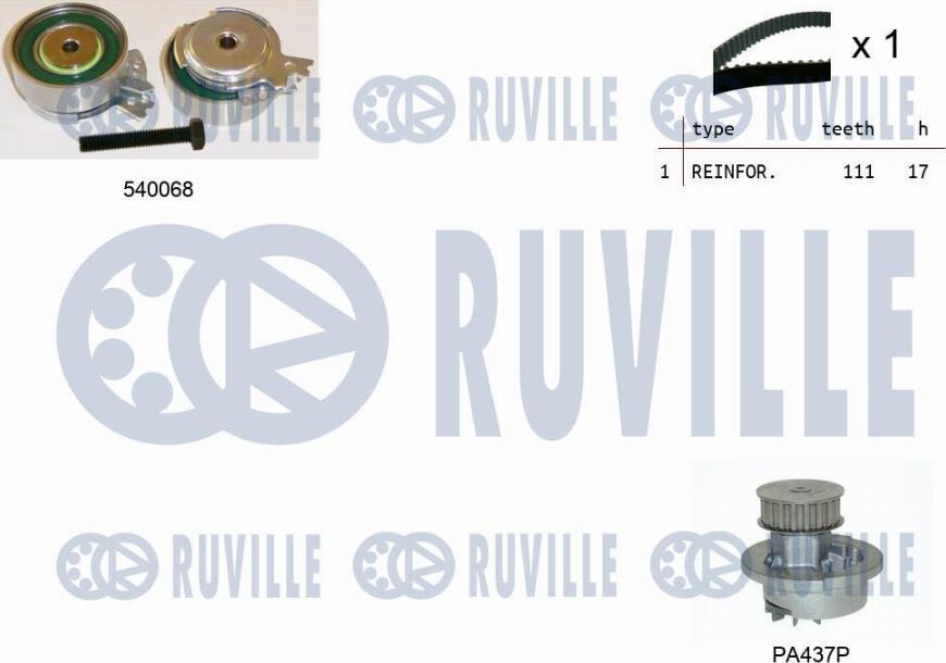 Ruville 5500051 - Pompa acqua + Kit cinghie dentate www.autoricambit.com