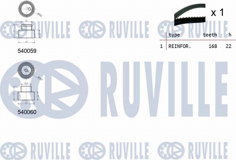 Ruville 550003 - Kit cinghie dentate www.autoricambit.com