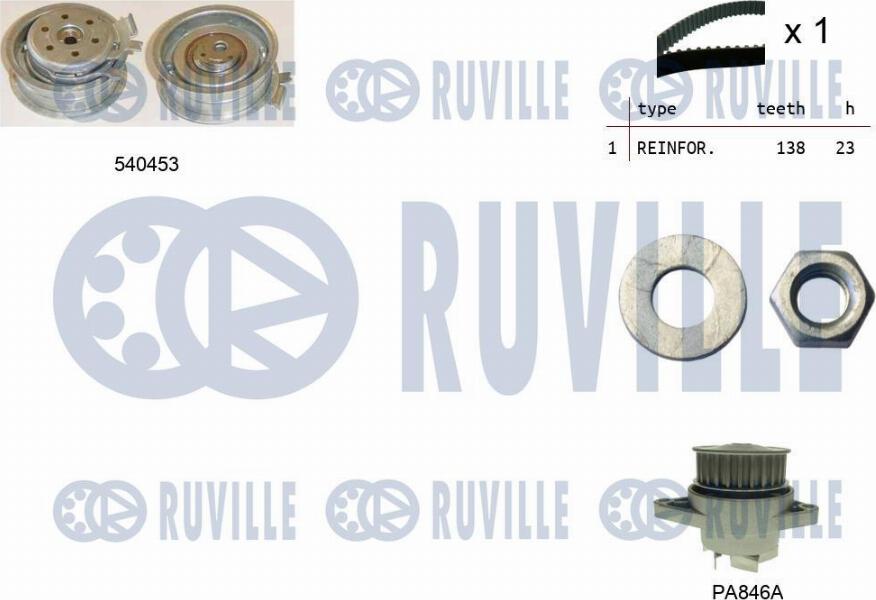 Ruville 5500132 - Pompa acqua + Kit cinghie dentate www.autoricambit.com