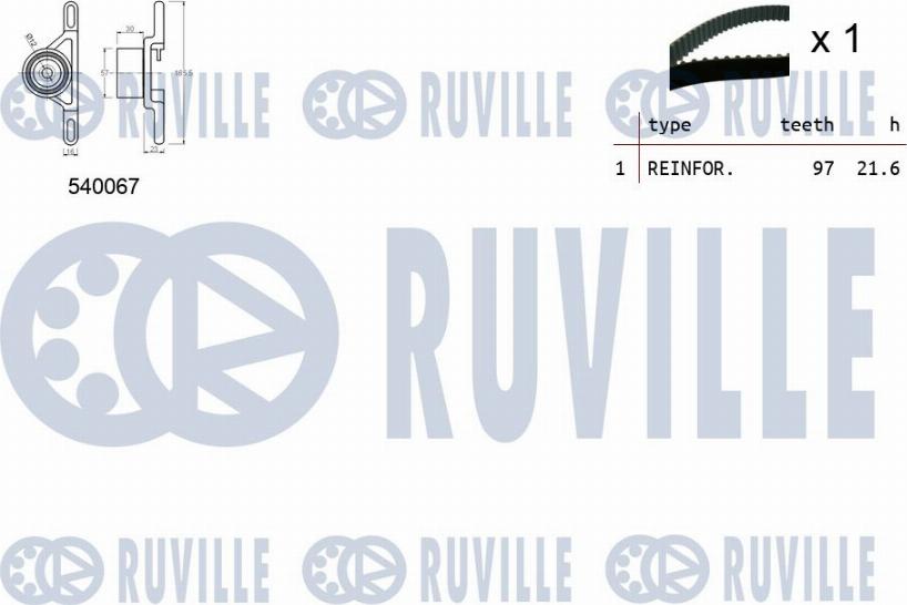 Ruville 550086 - Kit cinghie dentate www.autoricambit.com