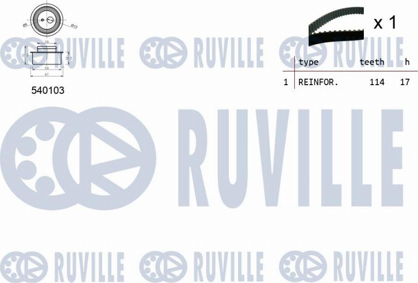 Ruville 550073 - Kit cinghie dentate www.autoricambit.com