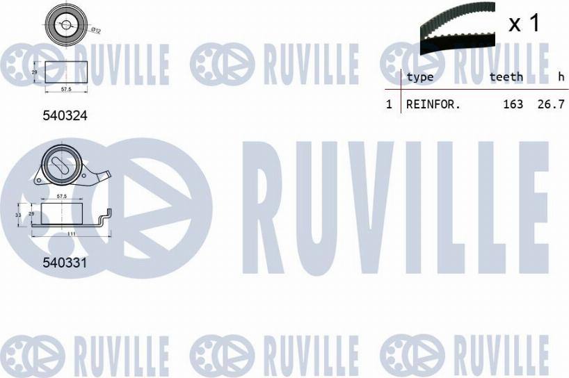 Ruville 550190 - Kit cinghie dentate www.autoricambit.com