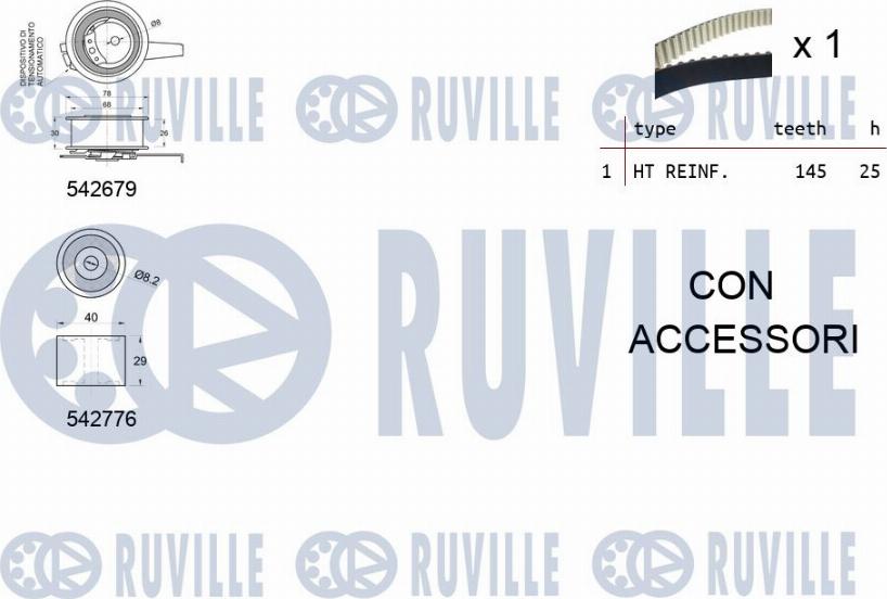 Ruville 550391 - Kit cinghie dentate www.autoricambit.com