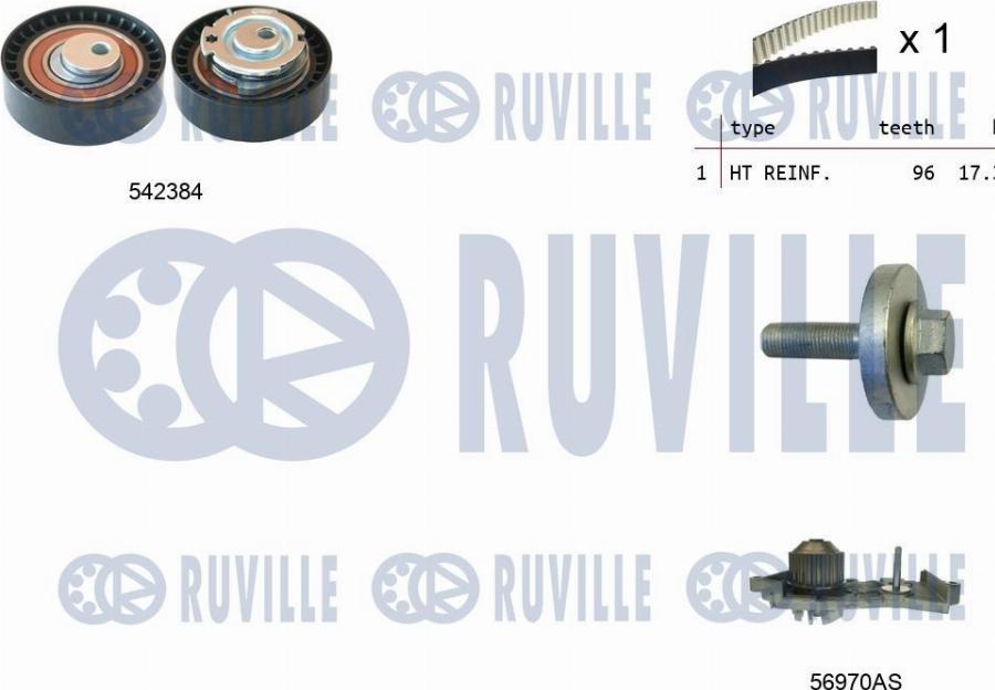 Ruville 5503402 - Pompa acqua + Kit cinghie dentate www.autoricambit.com