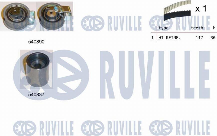 Ruville 550342 - Kit cinghie dentate www.autoricambit.com