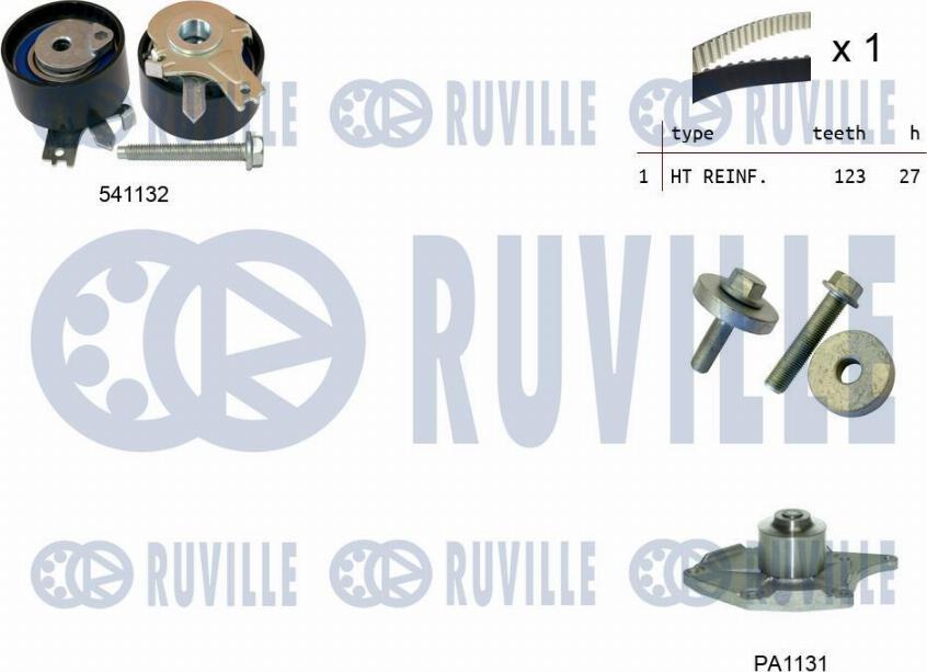 Ruville 5503551 - Pompa acqua + Kit cinghie dentate www.autoricambit.com