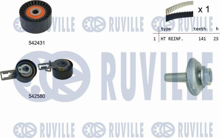 Ruville 550369 - Kit cinghie dentate www.autoricambit.com