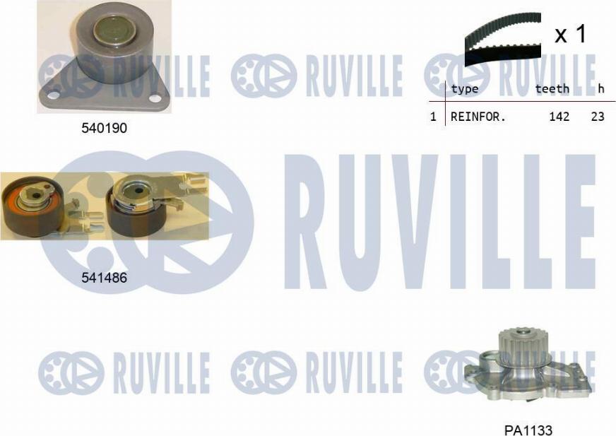 Ruville 5503641 - Pompa acqua + Kit cinghie dentate www.autoricambit.com