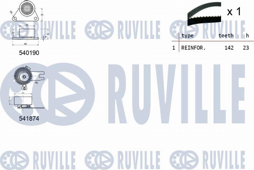 Ruville 550365 - Kit cinghie dentate www.autoricambit.com