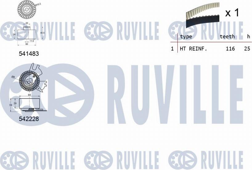 Ruville 550367 - Kit cinghie dentate www.autoricambit.com