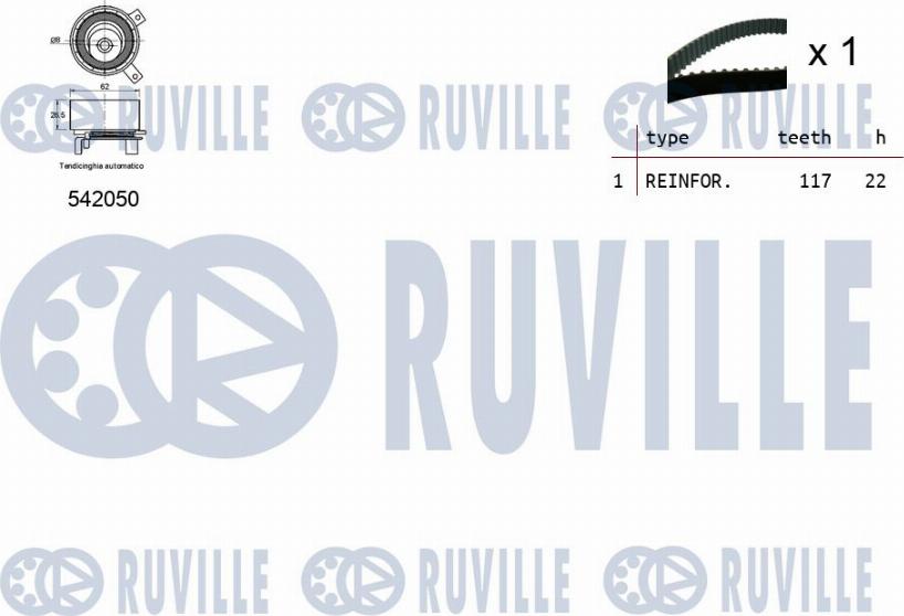 Ruville 550304 - Kit cinghie dentate www.autoricambit.com