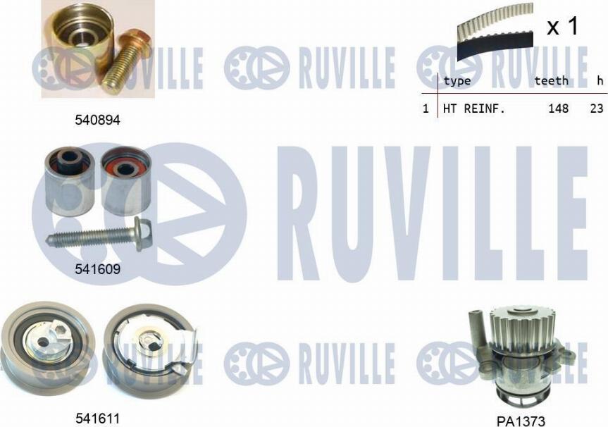 Ruville 5503191 - Pompa acqua + Kit cinghie dentate www.autoricambit.com