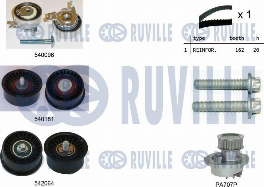 Ruville 5503172 - Pompa acqua + Kit cinghie dentate www.autoricambit.com