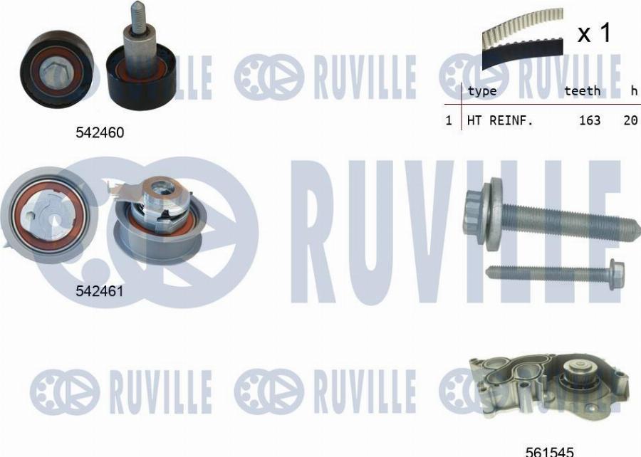 Ruville 5503842 - Pompa acqua + Kit cinghie dentate www.autoricambit.com