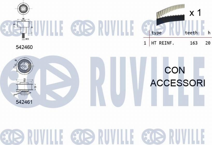 Ruville 550384 - Kit cinghie dentate www.autoricambit.com