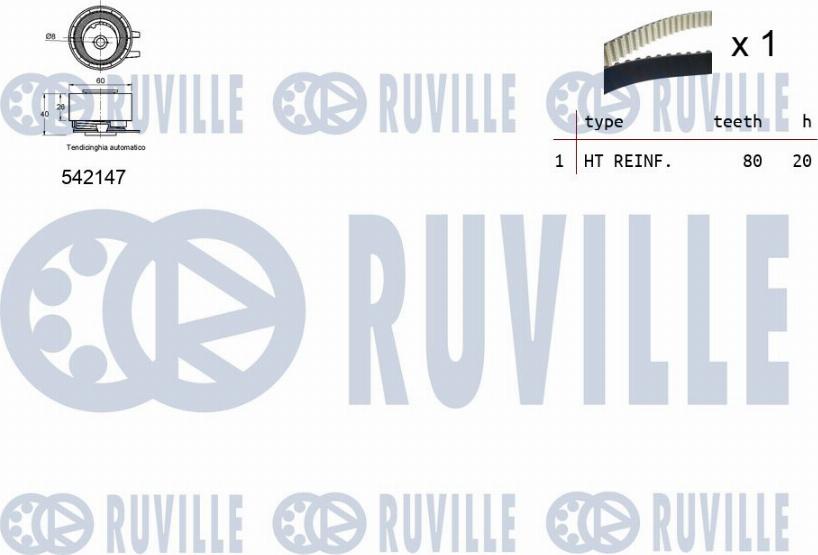 Ruville 550388 - Kit cinghie dentate www.autoricambit.com