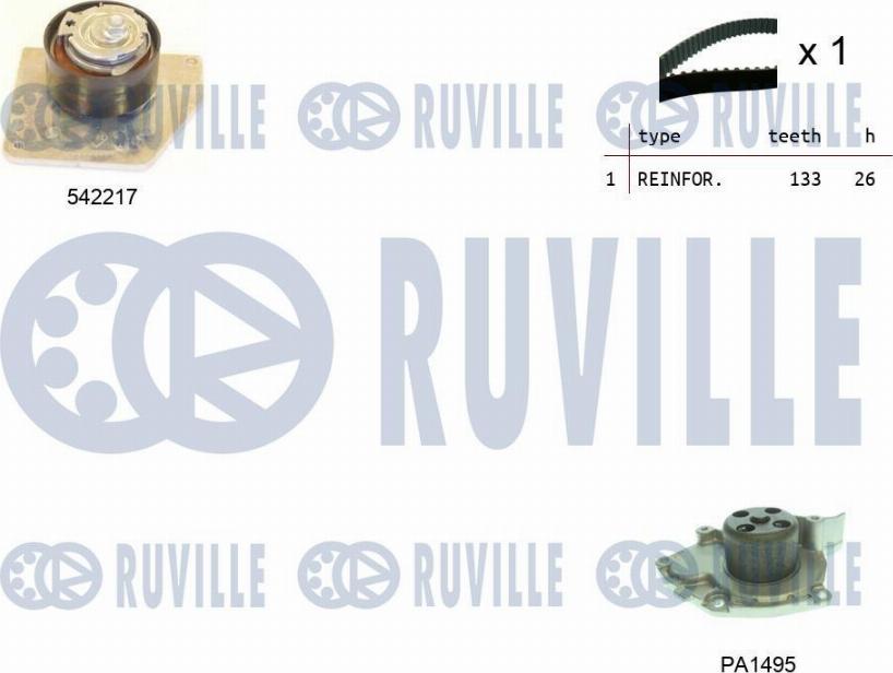 Ruville 5503361 - Pompa acqua + Kit cinghie dentate www.autoricambit.com
