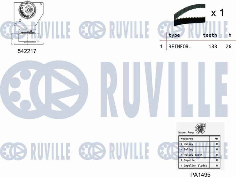 Ruville 5503361 - Pompa acqua + Kit cinghie dentate www.autoricambit.com