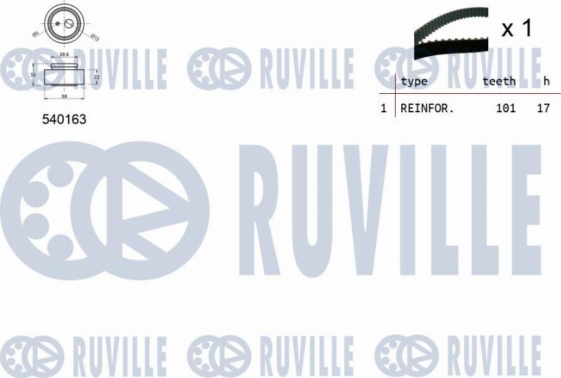 Ruville 550330 - Kit cinghie dentate www.autoricambit.com