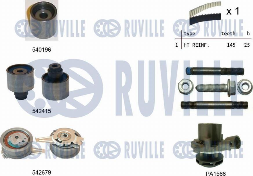 Ruville 5503761 - Pompa acqua + Kit cinghie dentate www.autoricambit.com
