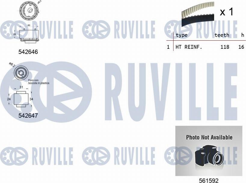 Ruville 5503771 - Pompa acqua + Kit cinghie dentate www.autoricambit.com