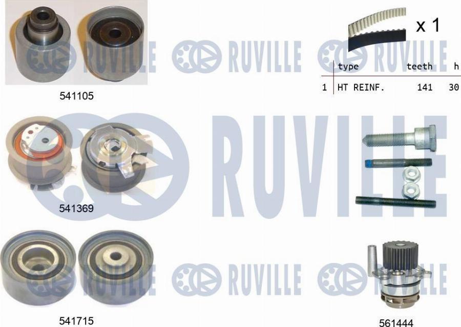 Ruville 5502992 - Pompa acqua + Kit cinghie dentate www.autoricambit.com