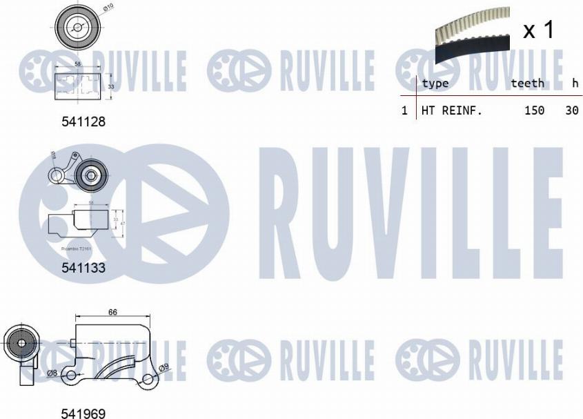 Ruville 550291 - Kit cinghie dentate www.autoricambit.com