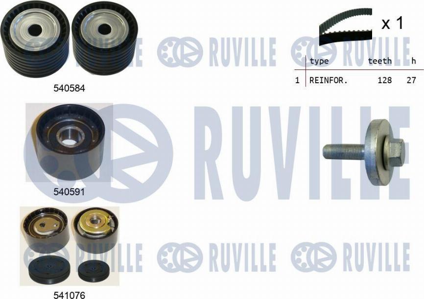 Ruville 550254 - Kit cinghie dentate www.autoricambit.com