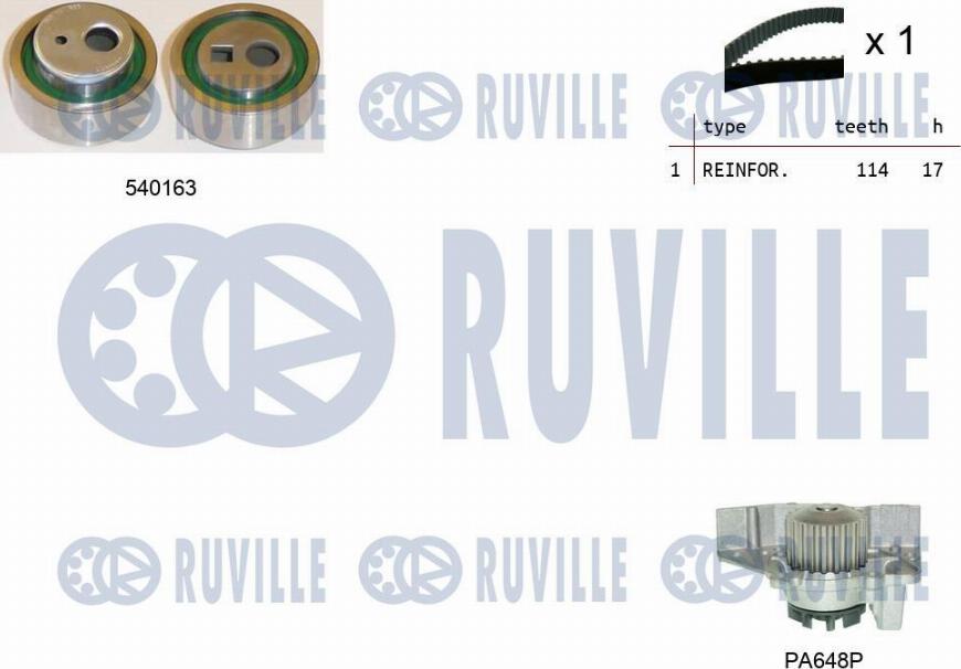 Ruville 5502241 - Pompa acqua + Kit cinghie dentate www.autoricambit.com