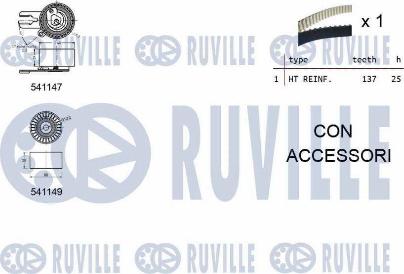 Ruville 550279 - Kit cinghie dentate www.autoricambit.com