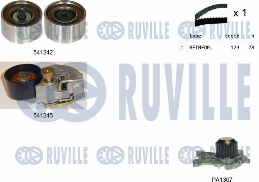 Ruville 5502751 - Pompa acqua + Kit cinghie dentate www.autoricambit.com