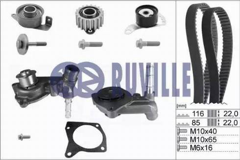 Ruville 55214713 - Pompa acqua + Kit cinghie dentate www.autoricambit.com