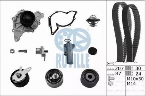 Ruville 55703771 - Pompa acqua + Kit cinghie dentate www.autoricambit.com