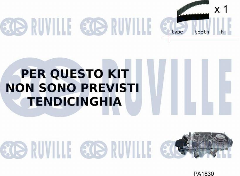 Ruville 55B0061 - Pompa acqua + Kit cinghie dentate www.autoricambit.com