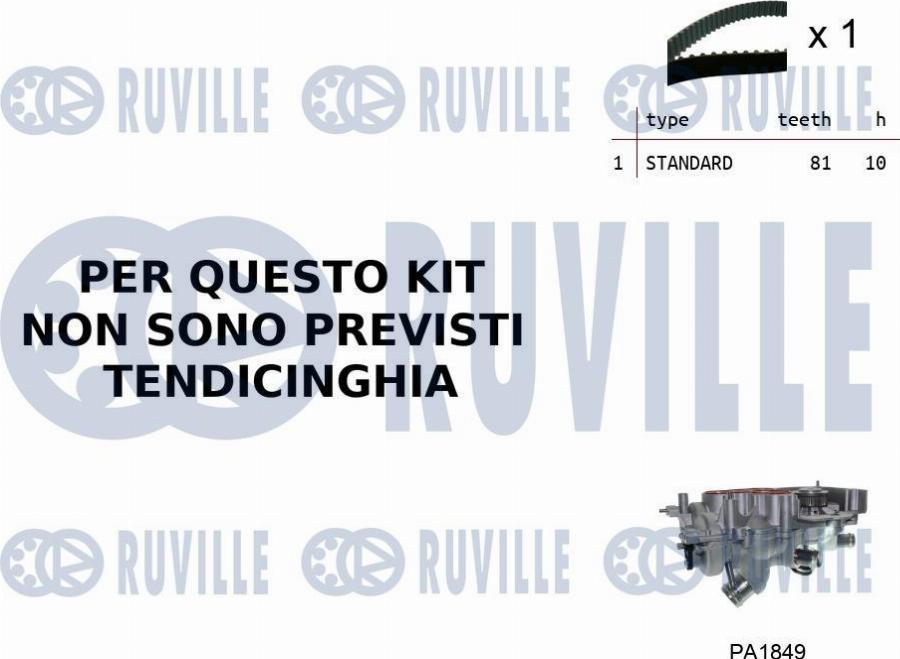 Ruville 55B0062 - Pompa acqua + Kit cinghie dentate www.autoricambit.com