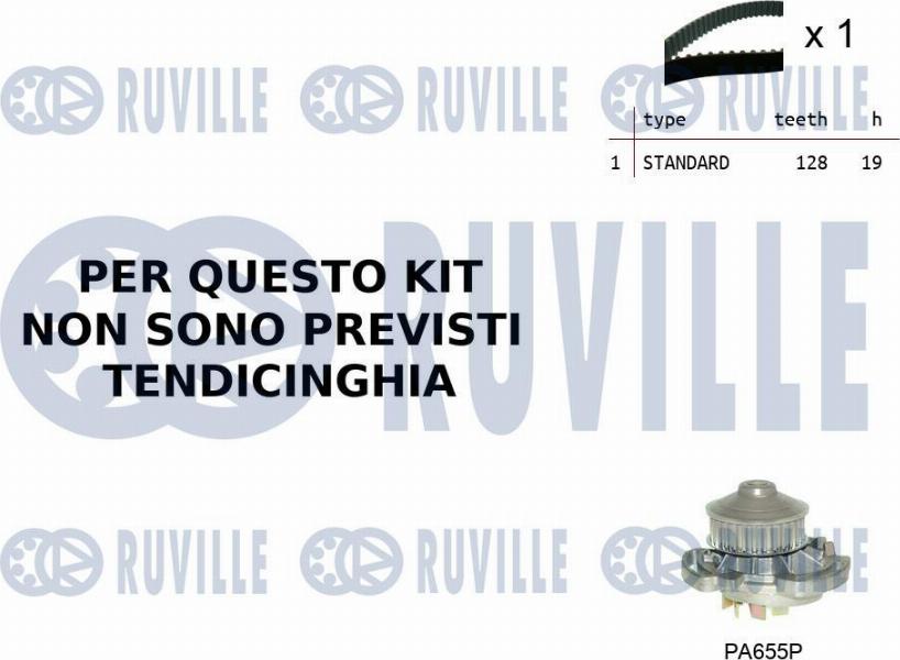 Ruville 55B0011 - Pompa acqua + Kit cinghie dentate www.autoricambit.com