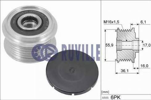 Ruville 56543 - Puleggia cinghia, Alternatore www.autoricambit.com