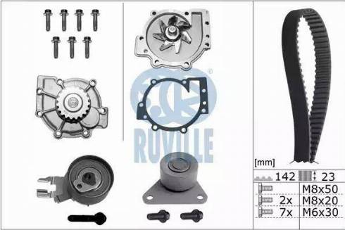 Ruville 56536701 - Pompa acqua + Kit cinghie dentate www.autoricambit.com