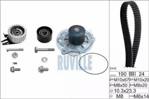 Ruville 56036771 - Pompa acqua + Kit cinghie dentate www.autoricambit.com