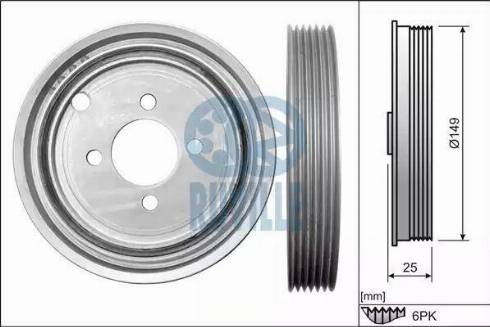 Ruville 515912 - Puleggia cinghia, Albero a gomiti www.autoricambit.com