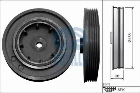 Ruville 515507 - Puleggia cinghia, Albero a gomiti www.autoricambit.com