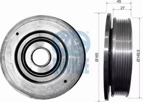 Ruville 515513 - Puleggia cinghia, Albero a gomiti www.autoricambit.com