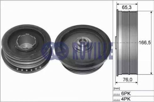 Ruville 515003 - Puleggia cinghia, Albero a gomiti www.autoricambit.com