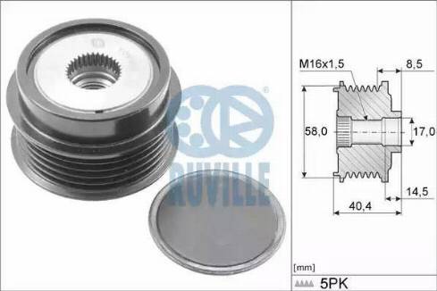 Ruville 58459 - Puleggia cinghia, Alternatore www.autoricambit.com